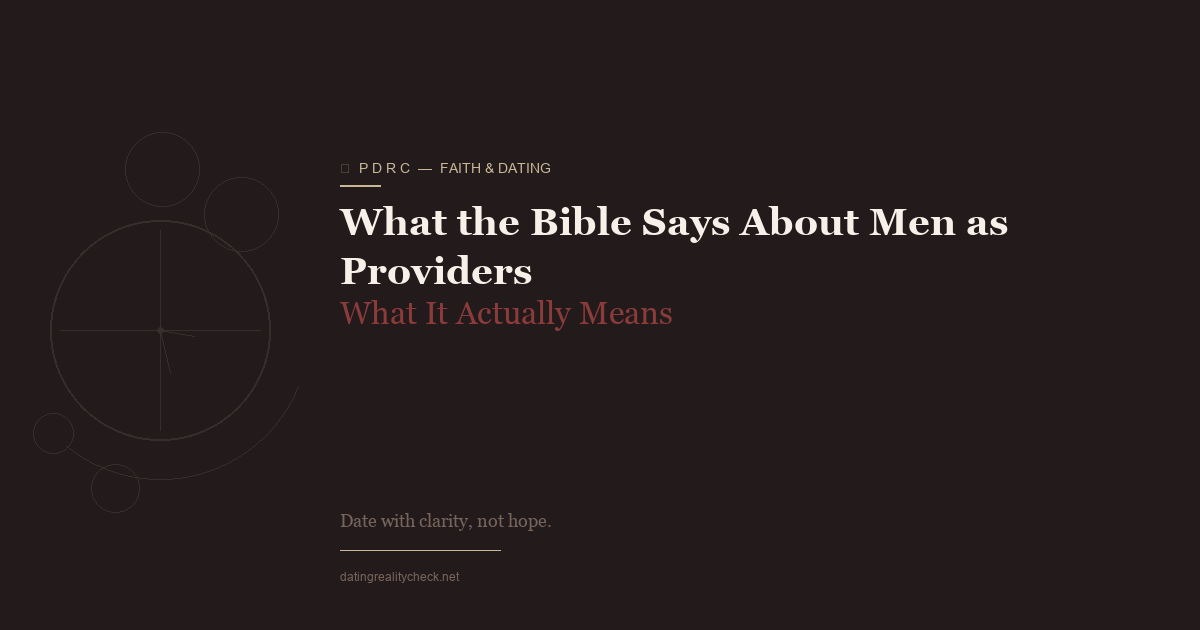 What the Bible Says About Men as Providers — What It Actually Means