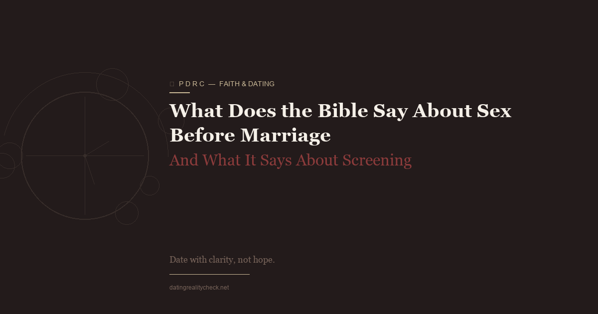 Bible on Sex Before Marriage — A Built-In Screening Tool