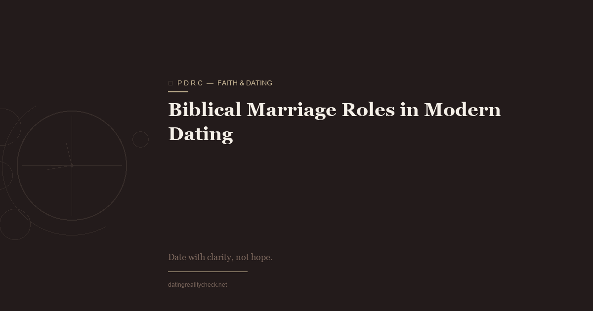 Biblical Marriage Roles in Modern Dating