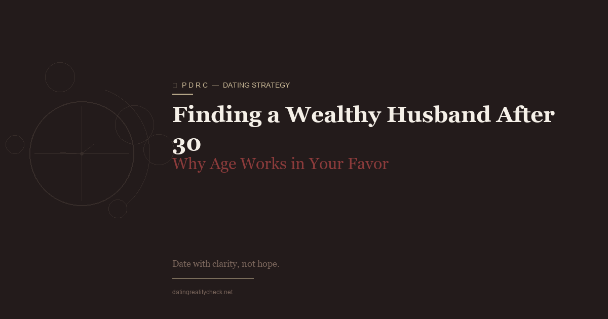 Finding a Wealthy Husband After 30 — Why Age Works in Your Favor