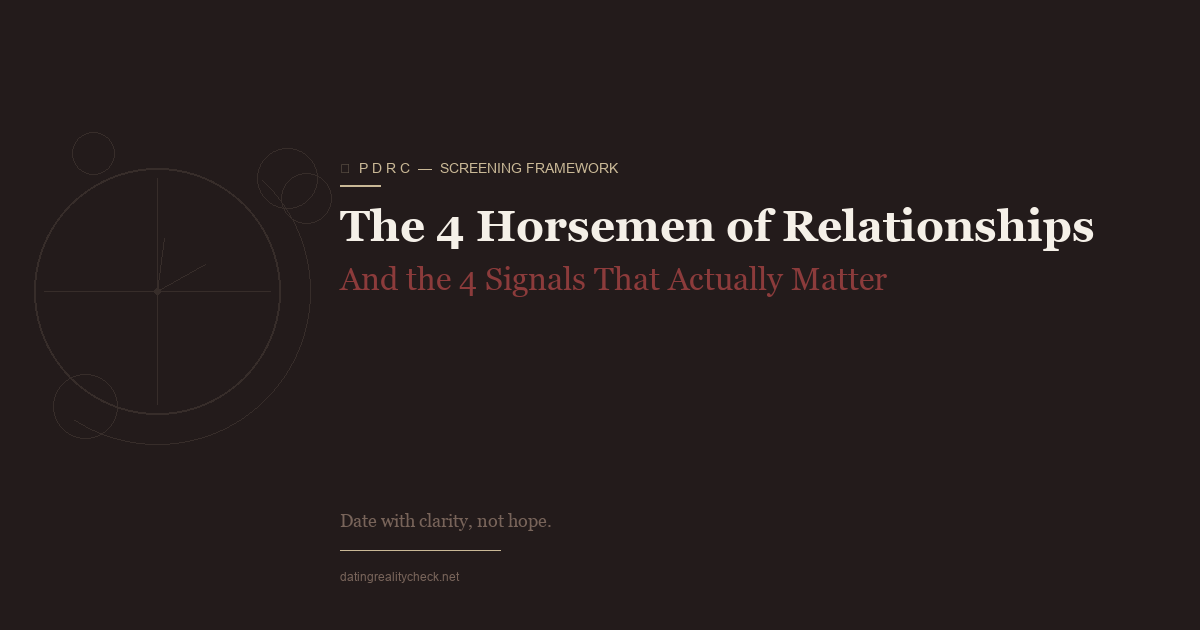 4 Horsemen of Relationships — Why Diagnosis Isn't Prevention