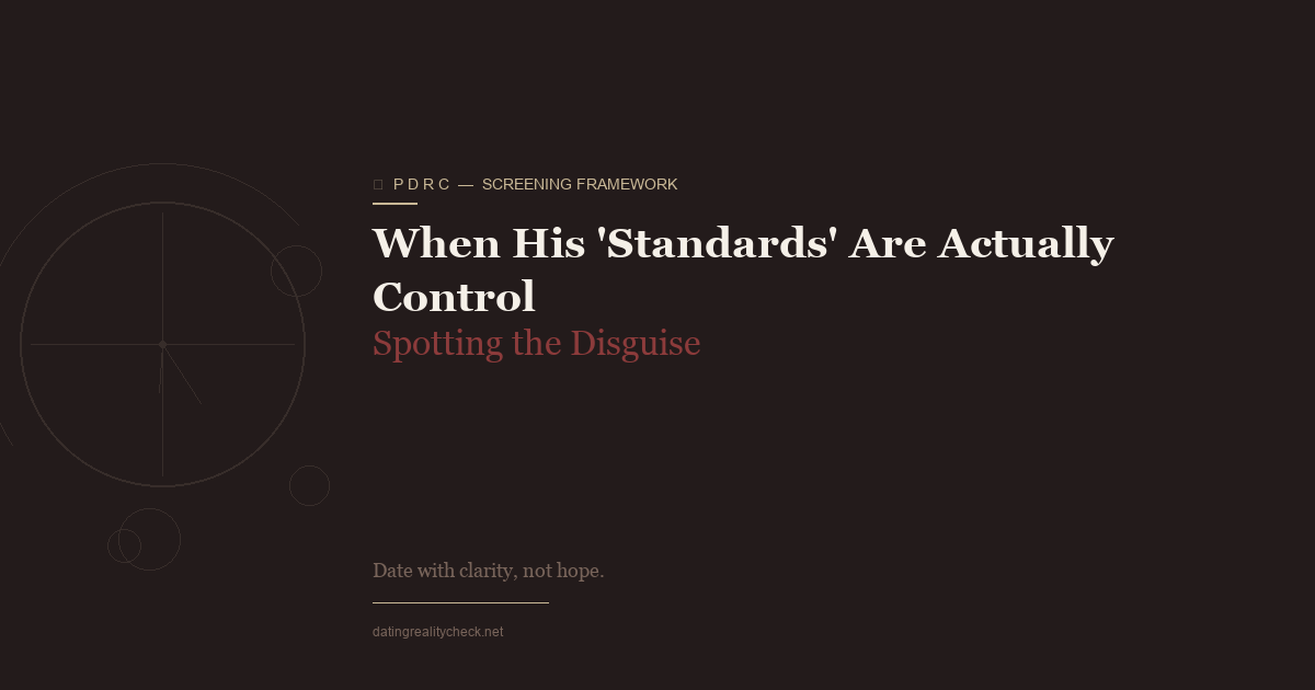 When His 'Standards' Are Actually Control