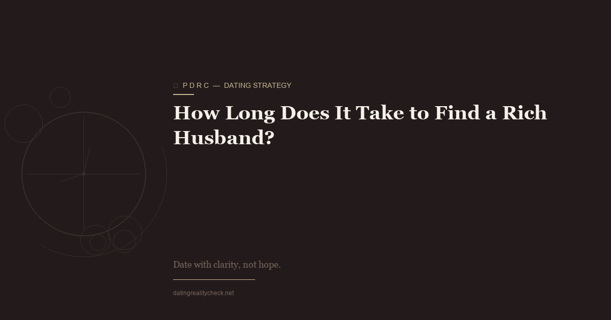 How Long Does It Take to Find a Rich Husband? The Real Math