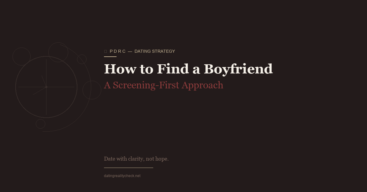 How to Find a Boyfriend — Screening-First Approach