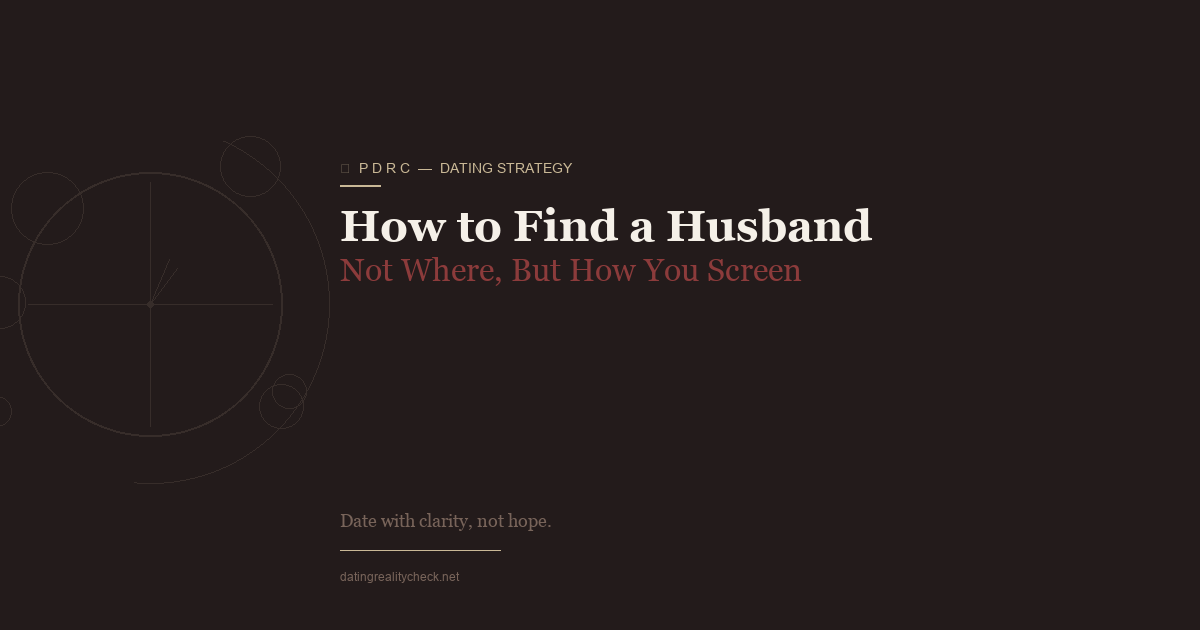 How to Find a Husband — Why Screening Matters More Than Location