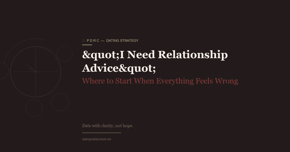 "I Need Relationship Advice" — Start Here