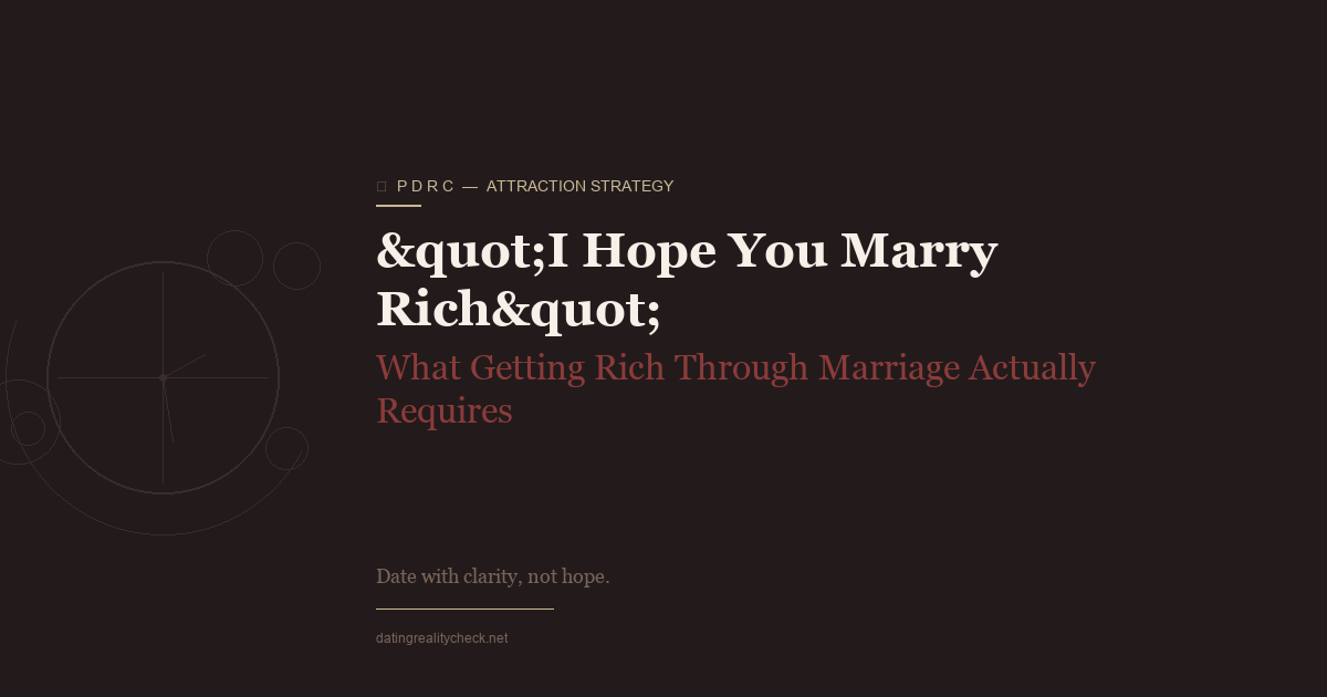 "I Hope You Marry Rich" — What It Actually Requires