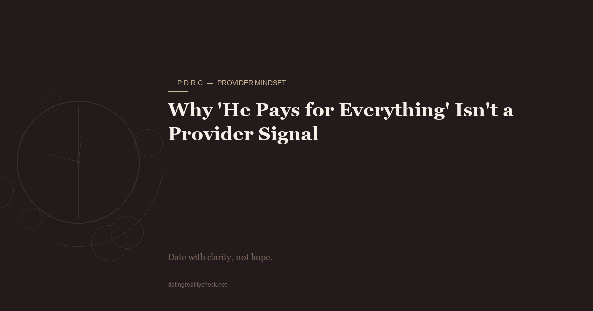 Why 'He Pays for Everything' Isn't a Provider Signal