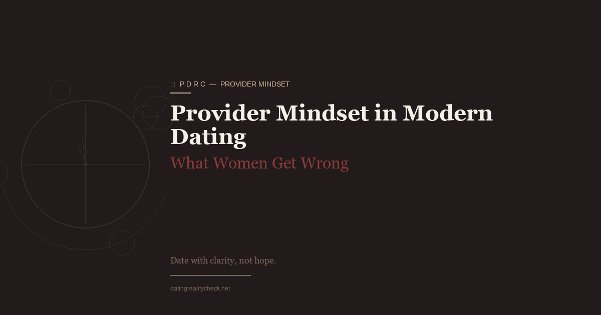 Provider Mindset in Modern Dating — What Women Get Wrong
