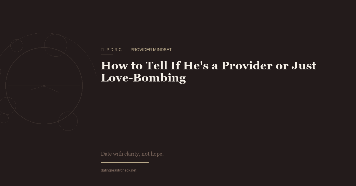 How to Tell If He's a Provider or Just Love-Bombing