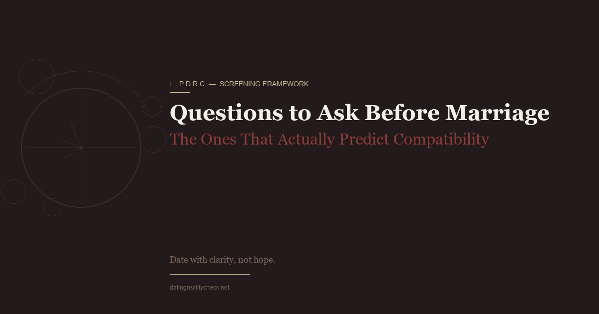 Questions Before Marriage That Actually Predict Compatibility