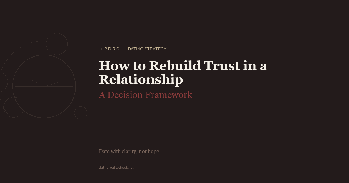 How to Rebuild Trust — A Decision Framework First