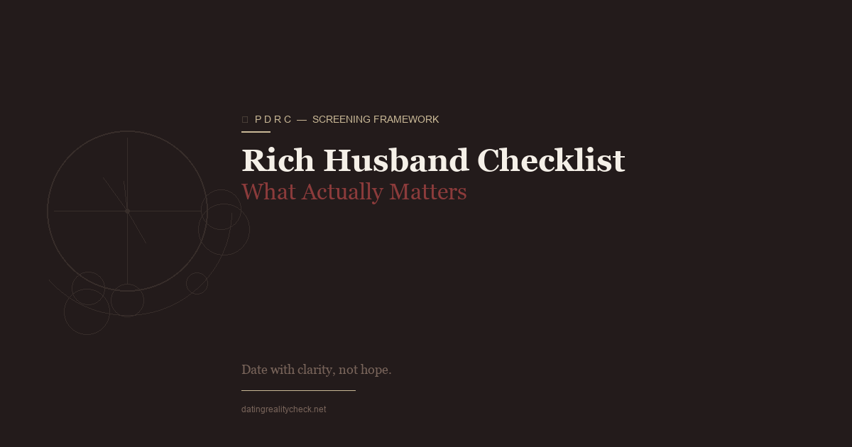 Rich Husband Checklist — What Actually Matters (Printable)