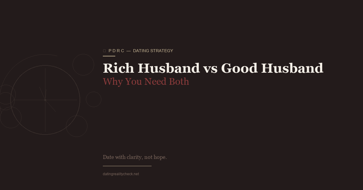 Rich Husband vs Good Husband — Why You Need Both