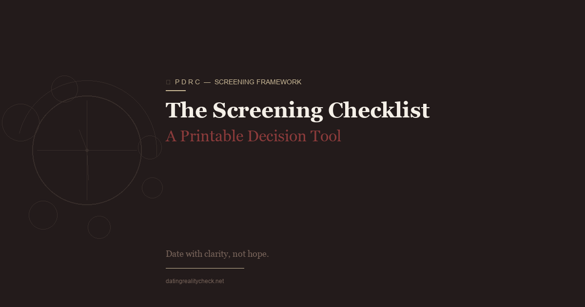 The Screening Checklist — Print and Use