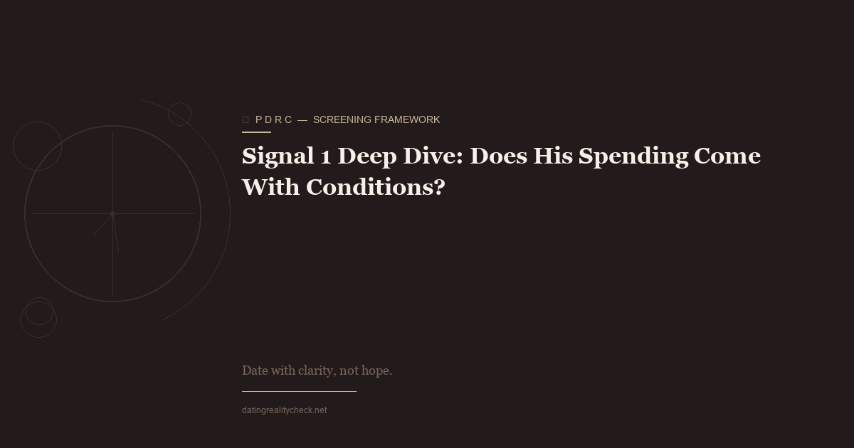 Signal 1: Does His Spending Come With Conditions?