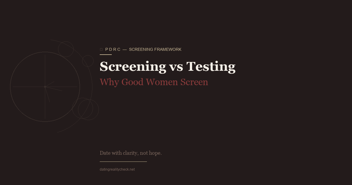 Screening vs Testing — Why Good Women Screen