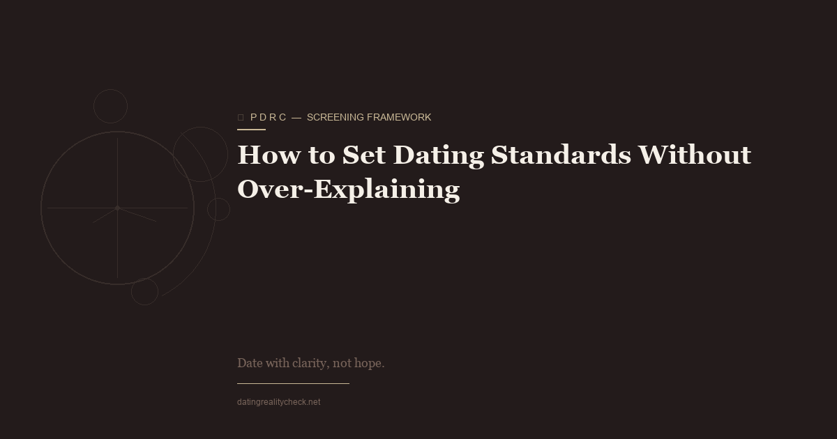 Setting Dating Standards Without Over-Explaining — State, Don't Justify