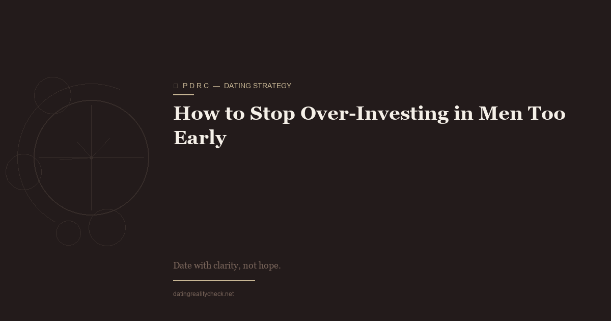 Stop Over-Investing in Men Too Early — Screen First, Invest Second