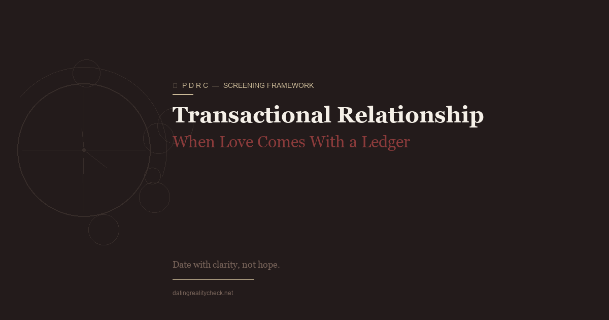 Transactional Relationship — When Love Has a Ledger