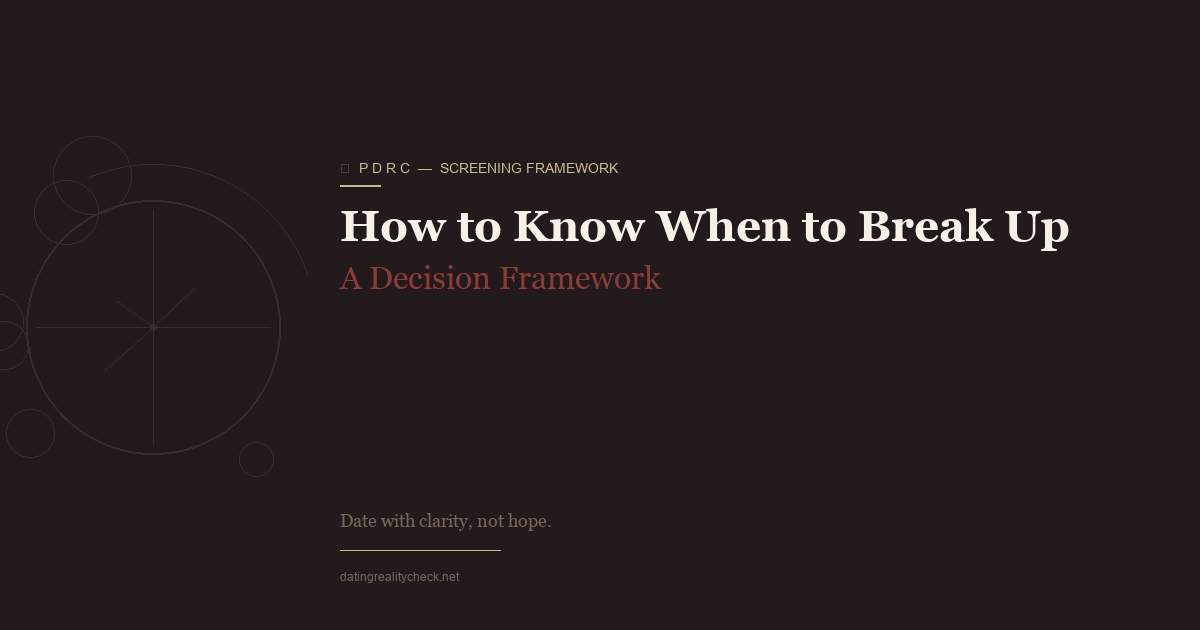 When to Break Up — A Decision Framework, Not an Emotion