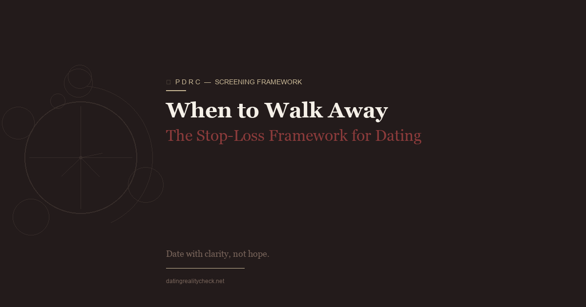When to Walk Away — Stop-Loss Framework for Dating