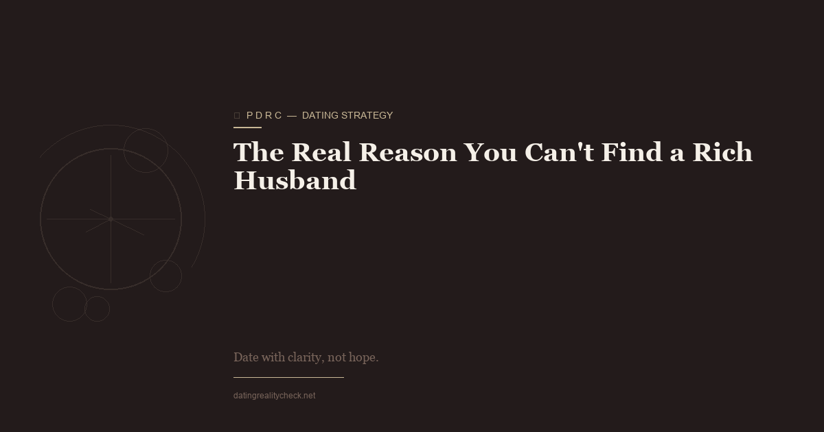 The Real Reason You Can't Find a Rich Husband